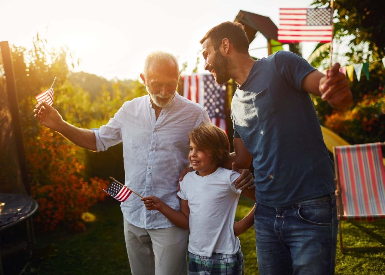 3 generations celebrating the 4th of July